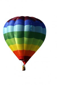 Multicolored hot-air balloon