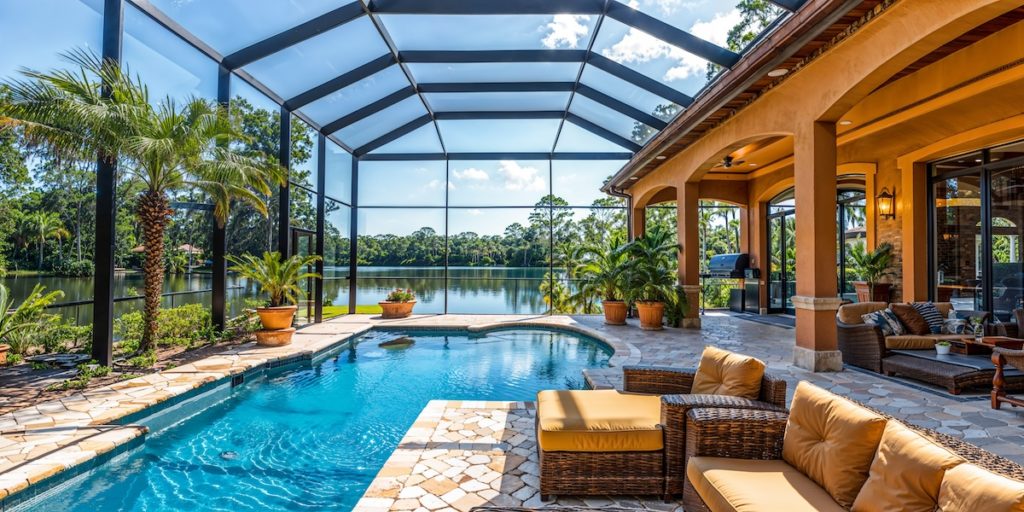 Florida home's lanai with swimming pool