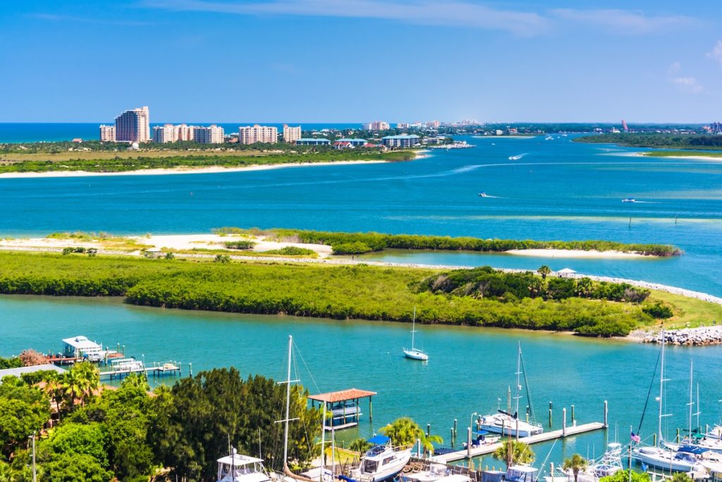 View of water and NSB homes